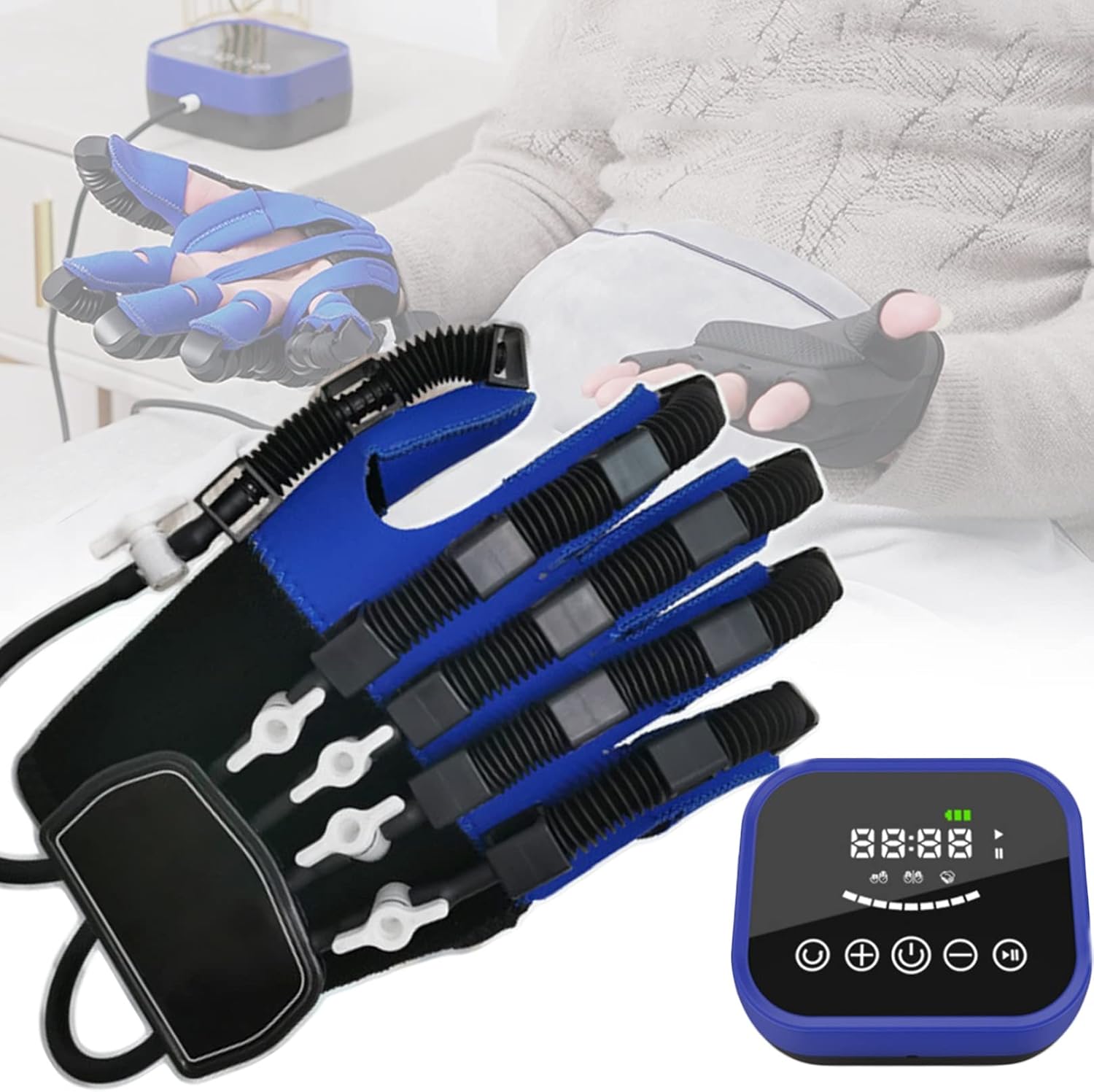 Rehabilitation Robot Gloves Finger Trainer Stroke Hand Splint Assistive Gloves Fingers Orthosis Splint Hand Training Arthritis Exerciser Aids (Color : Right Hand, Size : Small)