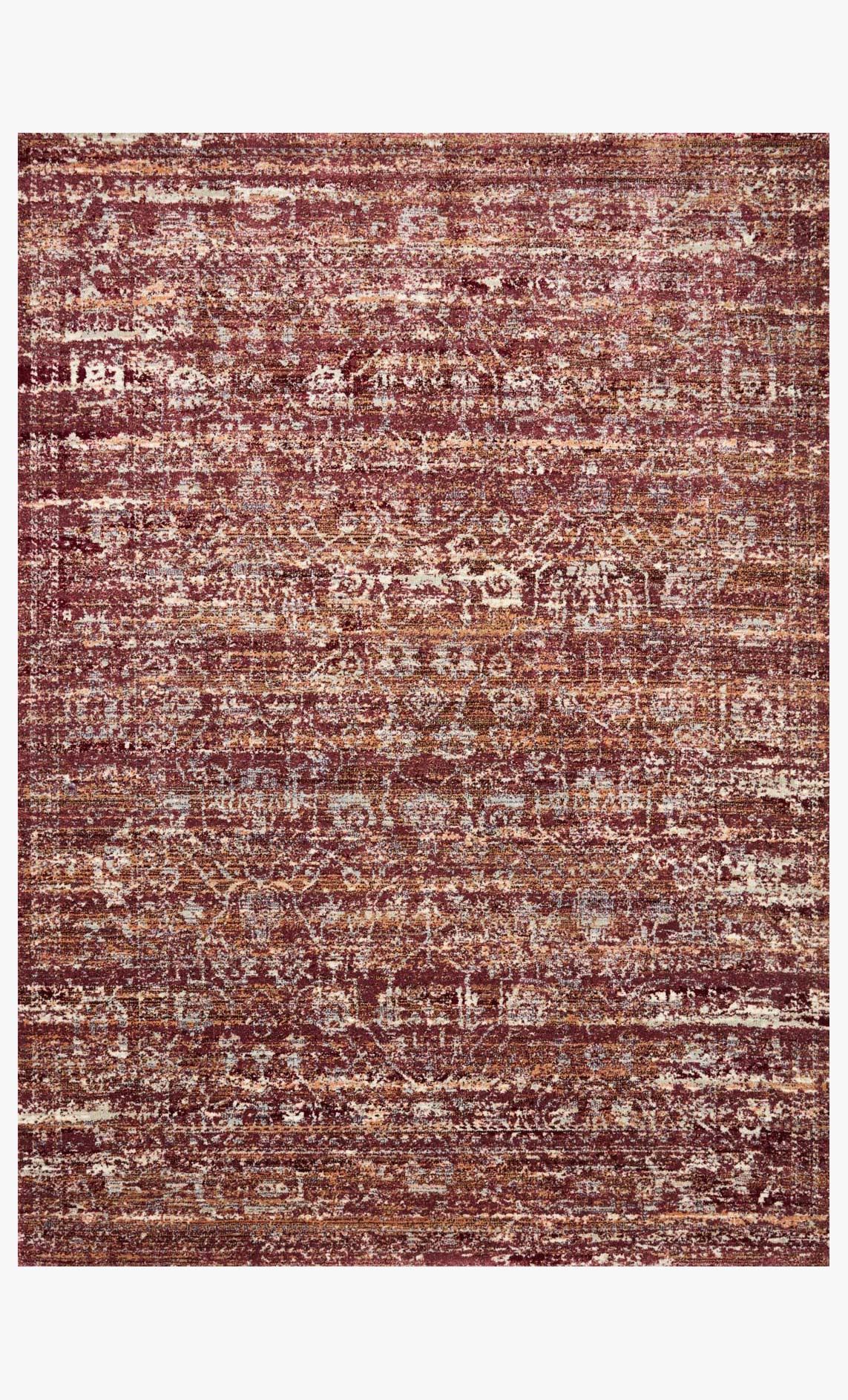 Loloi Jasmine Collection - Contemporary Power Loomed Rug in Sky & Bordeaux (JAS-05)
