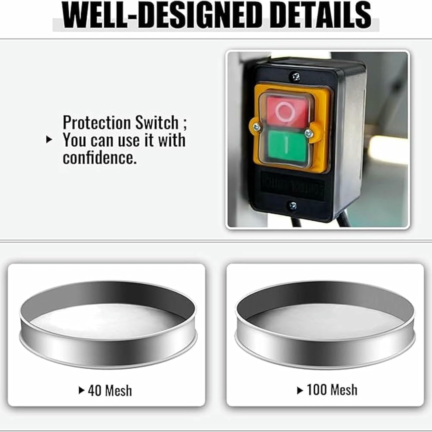 Automatic Powder Sieve Machine: Automatic Electric Vibrating Stainless Steel Flour Powder Sieve with 40 and 100 mesh for Industrial use~/