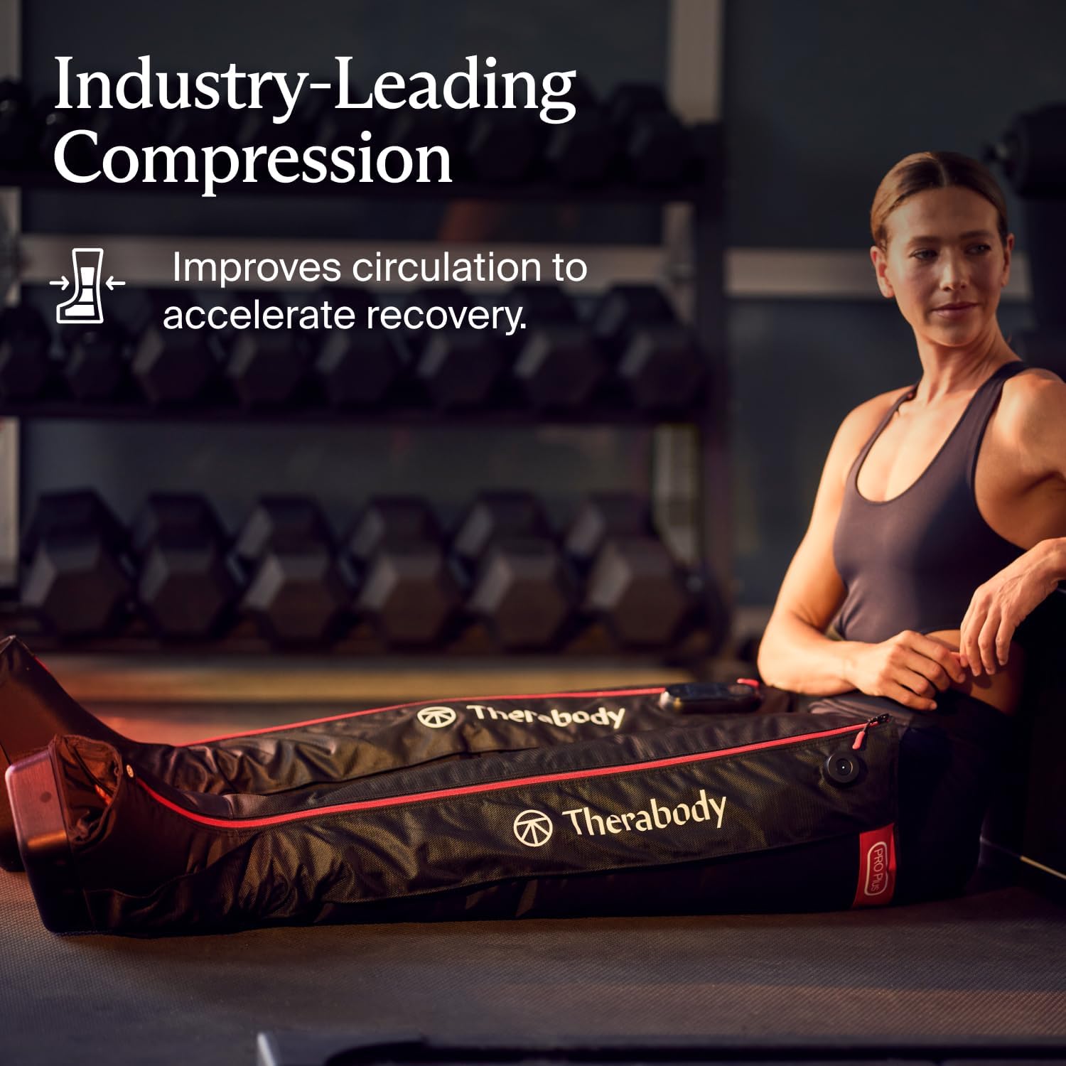 Therabody JetBoots PRO Plus - Wireless Compression Boots with Vibration & Light Therapy - Muscle Recovery, Pneumatic Leg Compression Sleeve to Recover Faster, Relieve Muscle & Joint Pain (Regular)