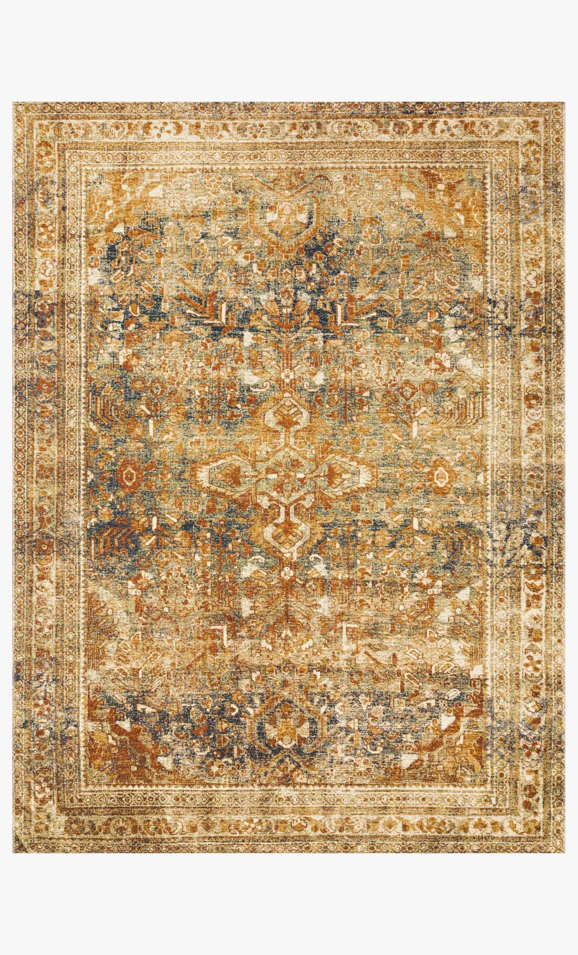 Loloi Sebastian Collection - Traditional Power Loomed Rug in Lagoon & Spice (SEB-04)