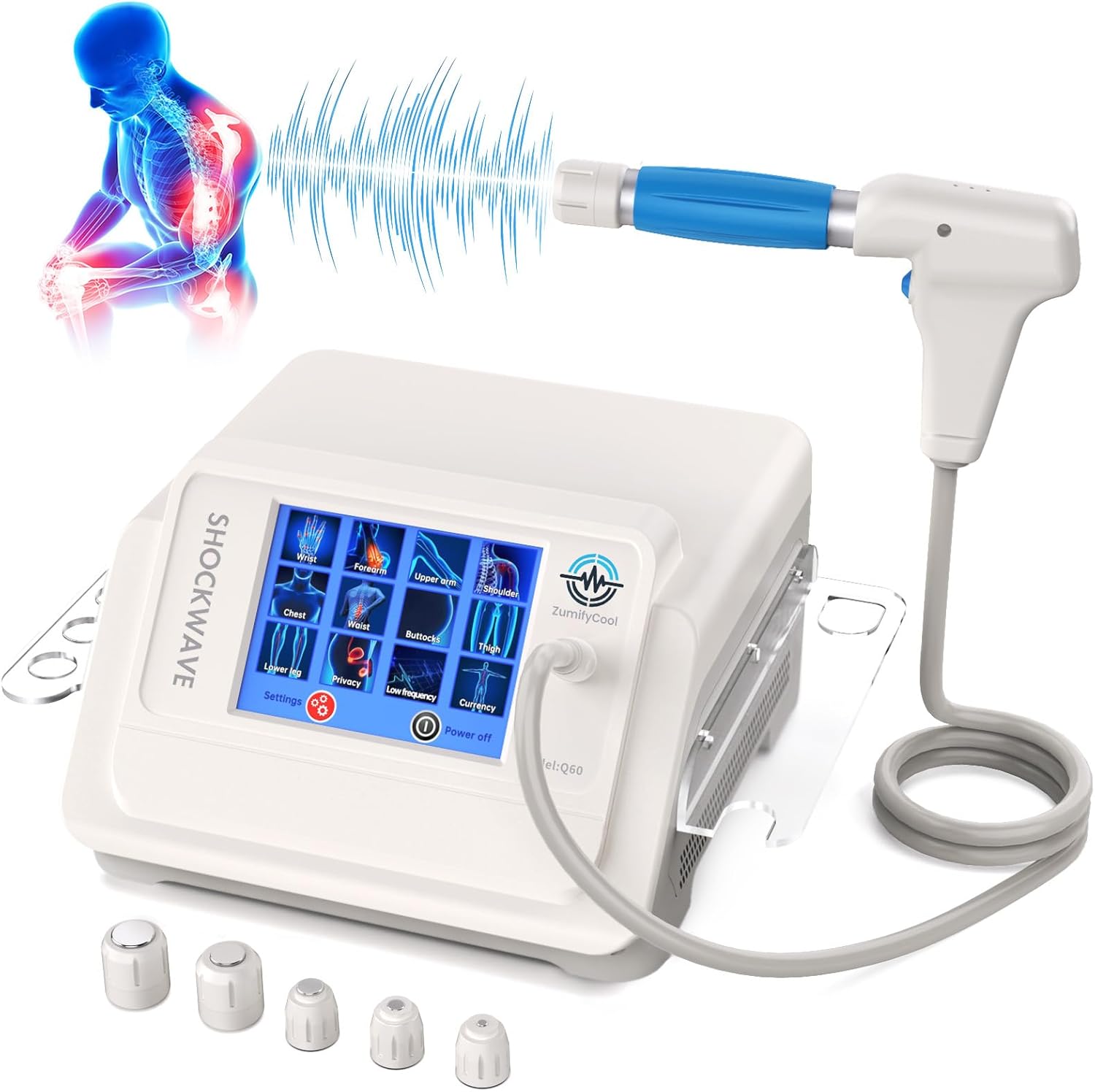 2026 Shockwave Therapy Machine for Joint/Muscle Pain Relief, Professional ESWT Shockwave Therapy for Back, Golfer's Elbow, Rotator Cuff Pain, Ideal for Home & Treatment Room Use
