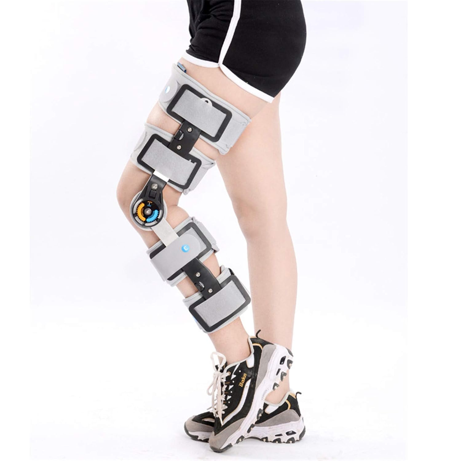 Knee Brace Splint Fracture Joint Fixation Support Adjustable Knee Joint Brace Repair For Orthopedic Injury Arthritis Protection,Grey