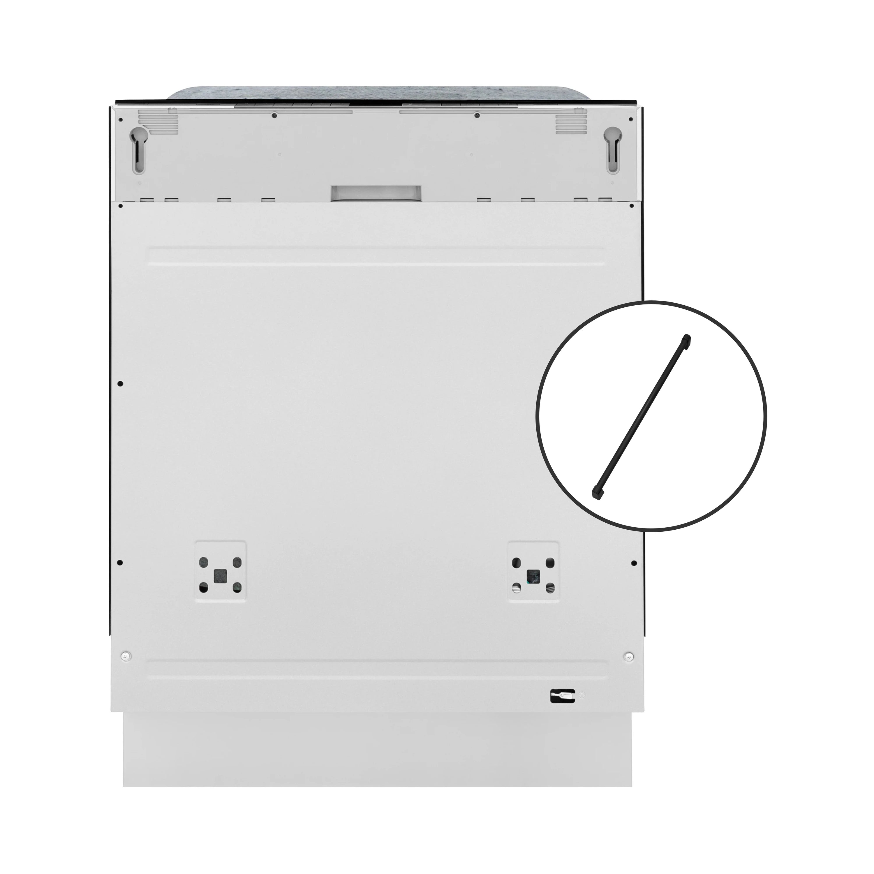 ZLINE Autograph Edition 24-Inch Monument Series 3rd Rack Top Touch Control Tall Tub Dishwasher in Custom Panel Ready with Matte Black Handle (DWMTZ-24-MB)