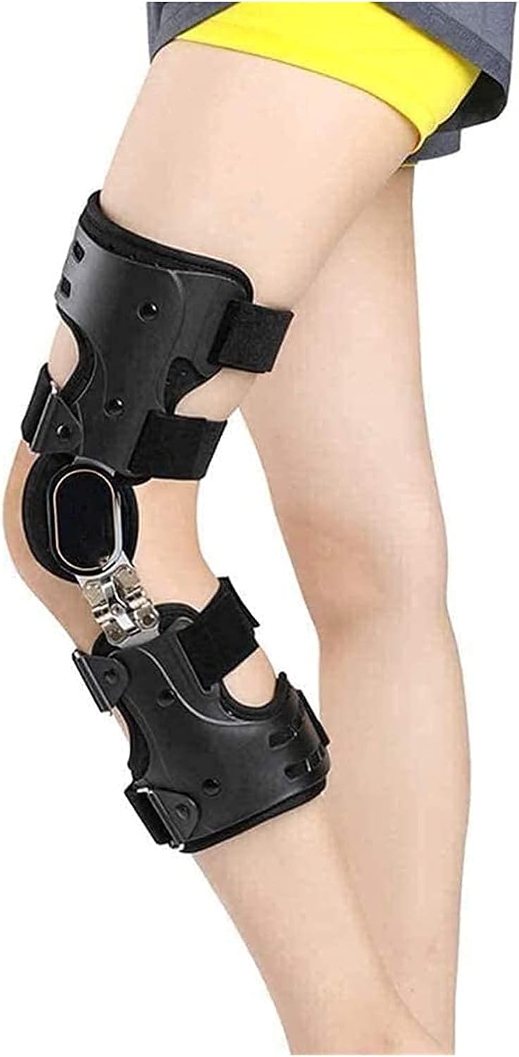 Adjustable Hinged Knee Brace, Leg Stabilizer Knee Orthosis Splint for Acl, Pcl, MCL Or LCL Breathable and Lightweight Splint Orthopedic Guard Protector(Left)