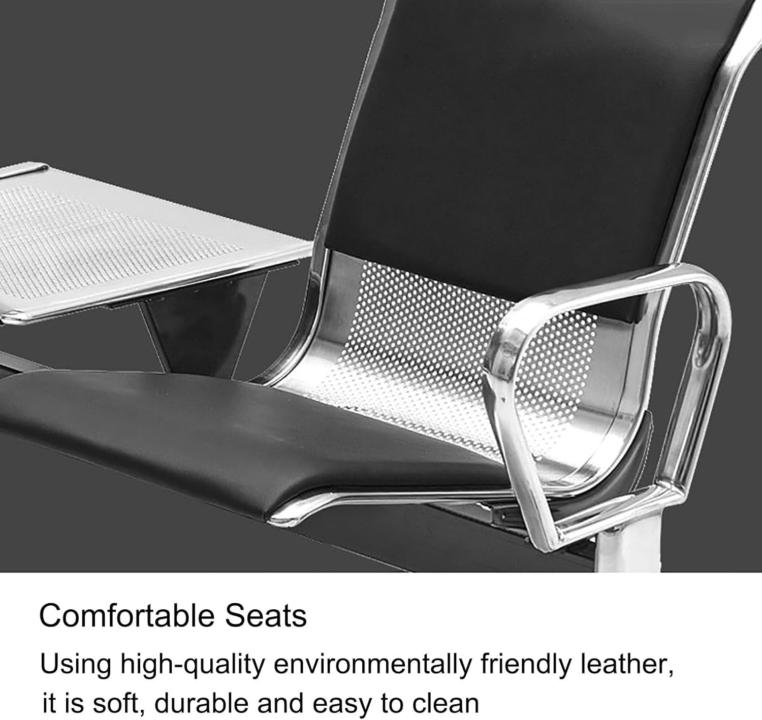 Waiting Room Chairs Furniture, 2 Seat Guest Reception Chair with Coffee Table, Waiting Room Bench with Backrest and Armrests, Metal Frame, for Hospital,Red-One Size