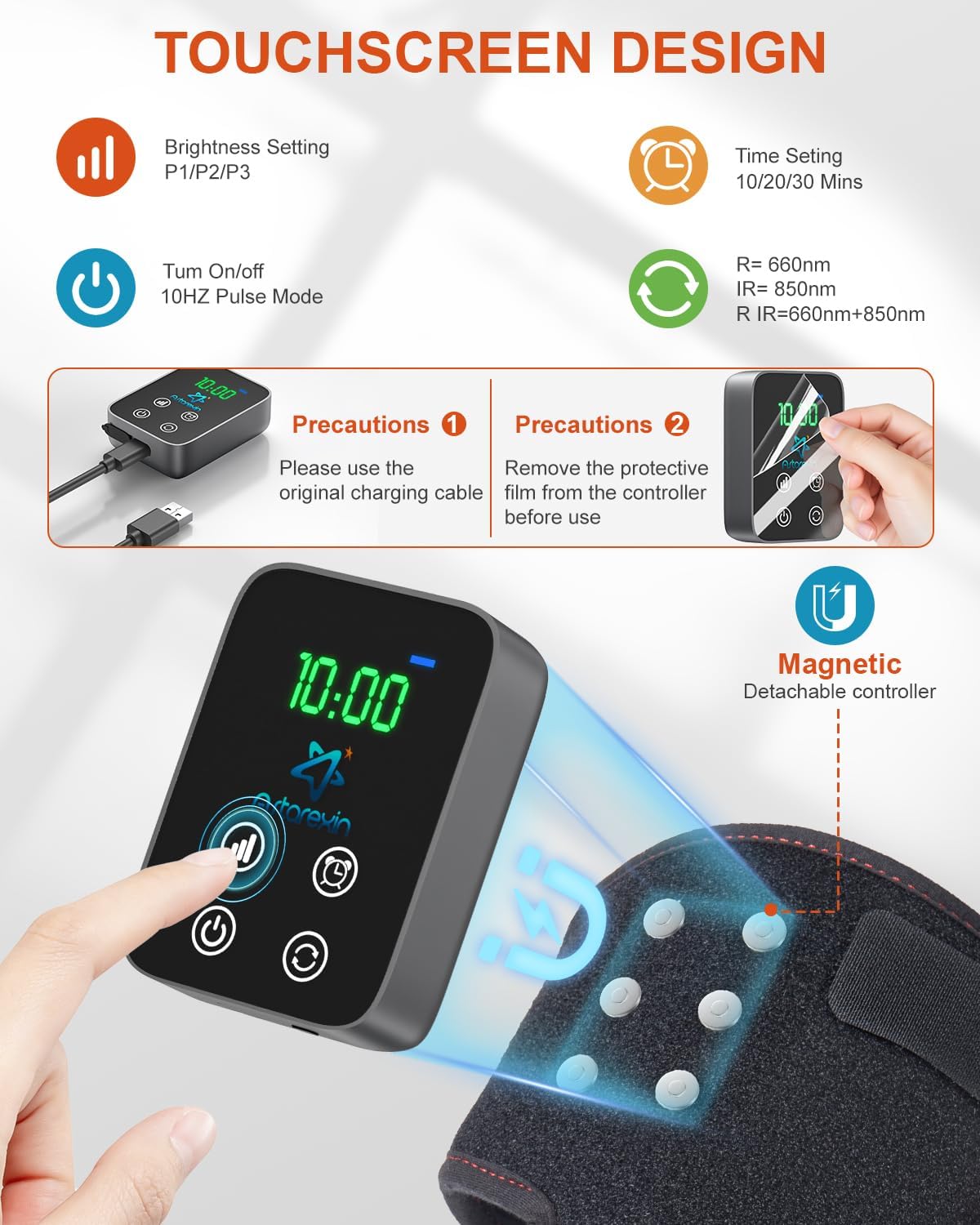 Red Light Therapy Knee Brace Wireless Rechargeable with Pulse & Heating Modes, 660nm & 850nm Near-Infrared Light for Knee, Elbows & Shoulders Ideal for Elderly & Athletes FSA HSA Eligible