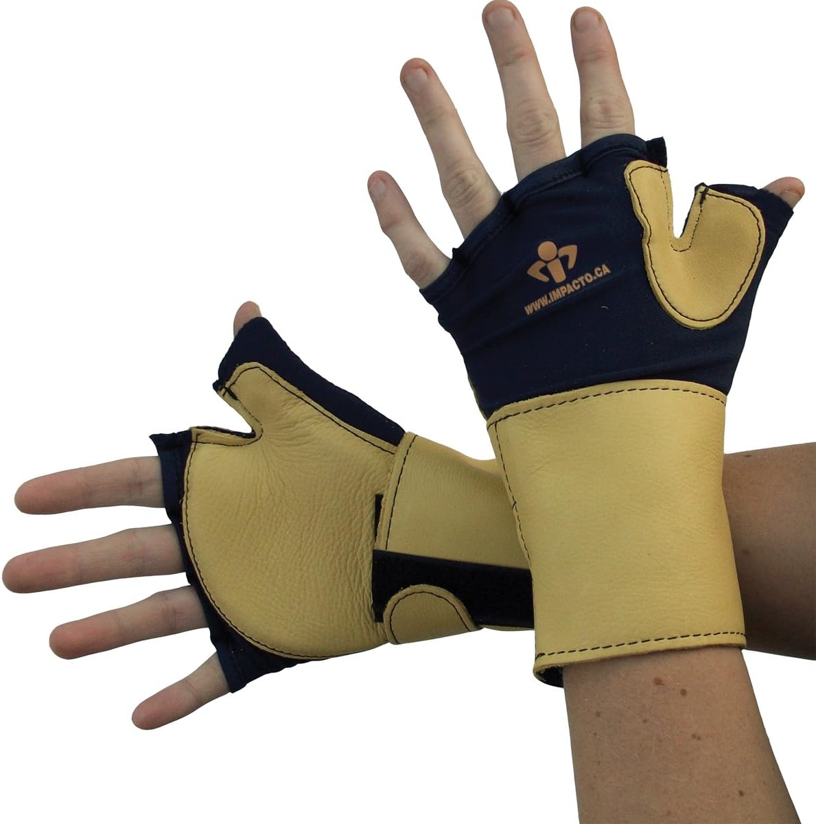 Impacto Anti-Impact Glove With Wrist Support - Hand: Pr - Size: L - Color: Blue, Yellow