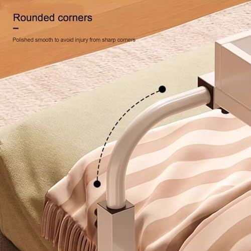 Adjustable Rolling Over Bed Desk with Wheels, Height & Length Adjustable Medical Table, Versatile Overbed Food Tray & Computer Desk for Home & Office Use