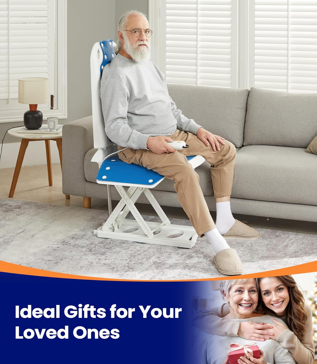 MAIDeSITe Electric Chair Lift, Stand Up Independently from Floor, Support Up to 300 LBS, Chair Lift for Elderly, JC35M3
