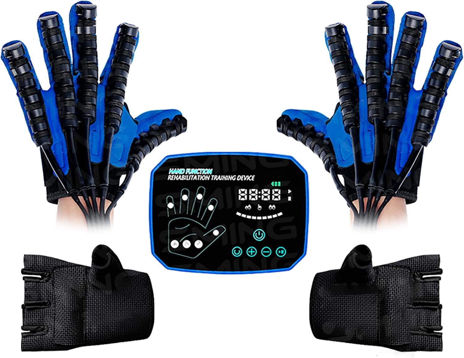 Both Hand Rehabilitation Robot Gloves, Electric Hand Dysfunction Patient Training Device Hemiplegia Finger Orthosis(Size:M Code)