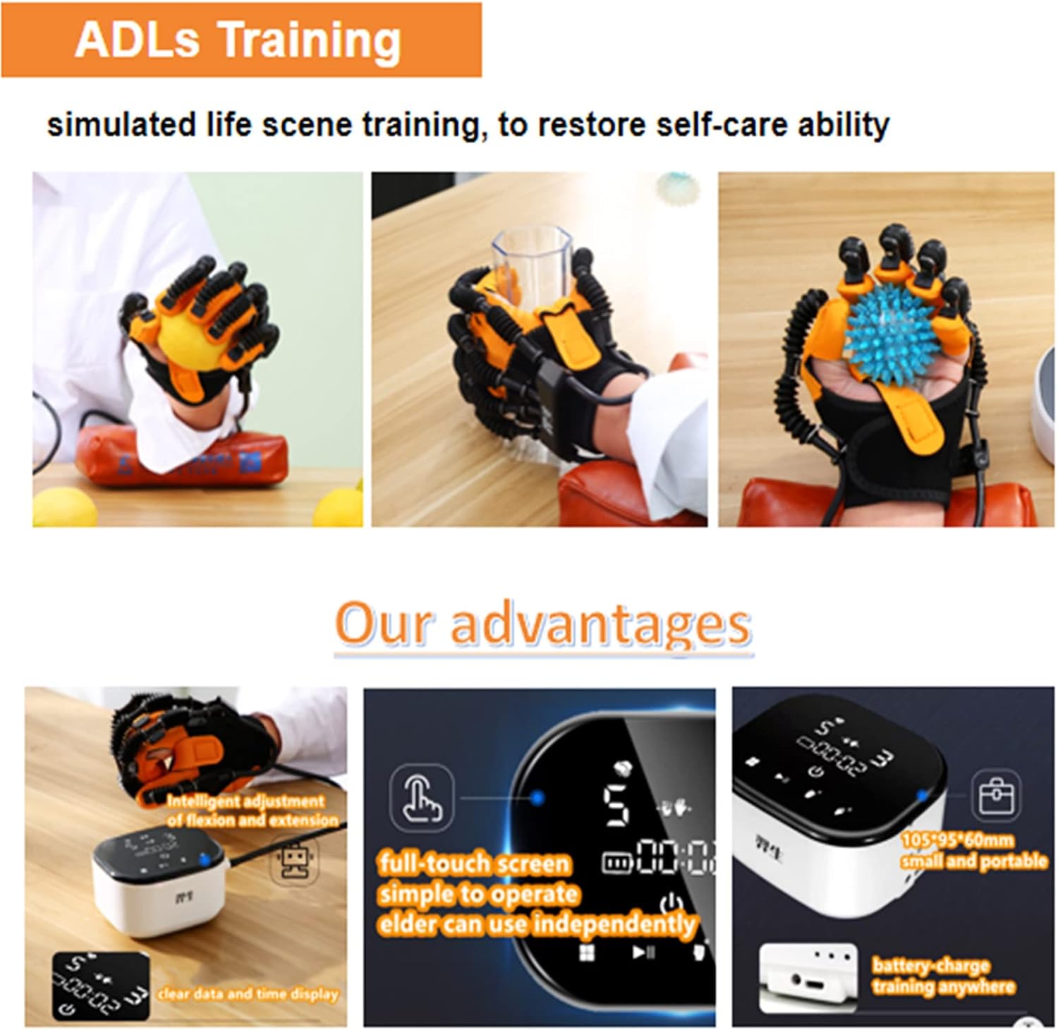 Household Hand Rehabilitation Robot Gloves,Physiotherapy Rehabilitation Robotics Rehab Device For Stroke People Finger Wrist Training with Mirror Mode and Single Finger Training,RightHand-12age(child)