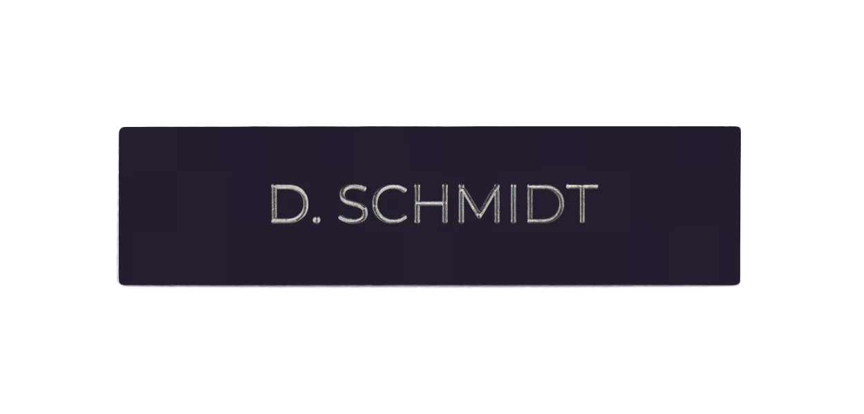 DoorBird Nameplate for One Call Button D21X  in Black Blue, RAL 5004 - Individual Engraving