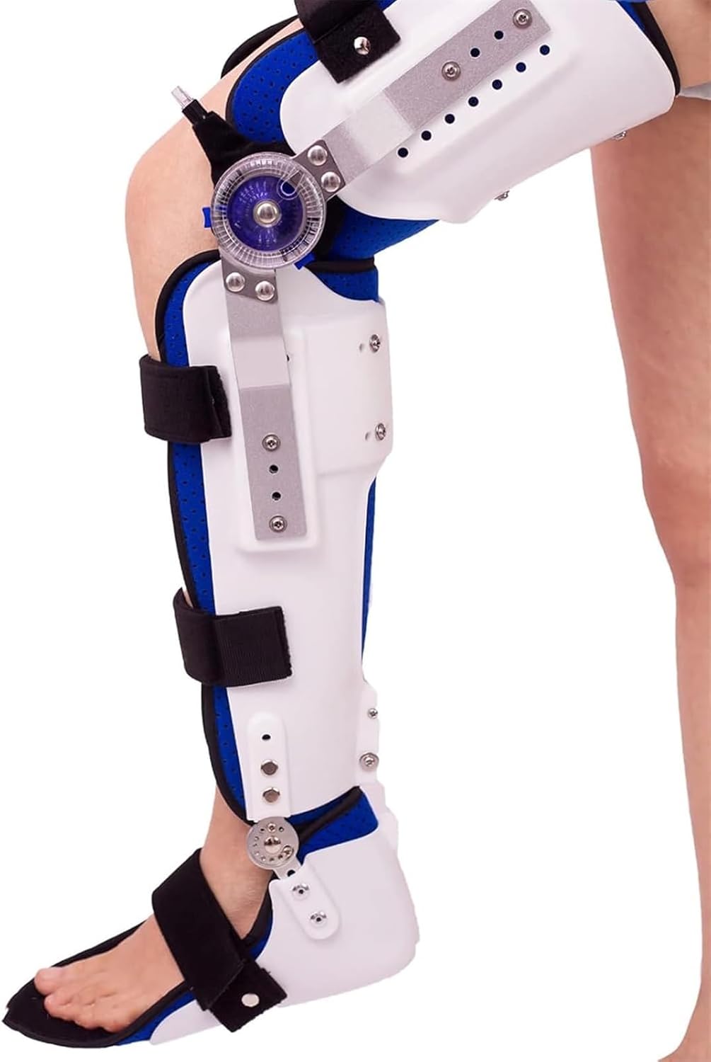 Knee Joint Fixed Brace Full Leg Brace, Adjustable Post Op Knee Support Immobilizer, Soft and Breathable, for Joint Pain, Ligament Injury, Meniscus Tear, etc - Universal Size(Left)