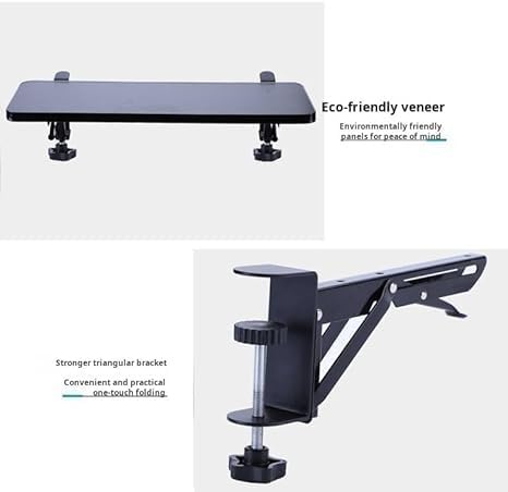 90° Foldable Desk Extender Armrest Shelf, Extended Desktop and Space Saver, Clamp-On Keyboard Drawer Tray, with K-Bracket, Ergonomic Computer Elbow Arm Support Relieve FA,G-75x25cm
