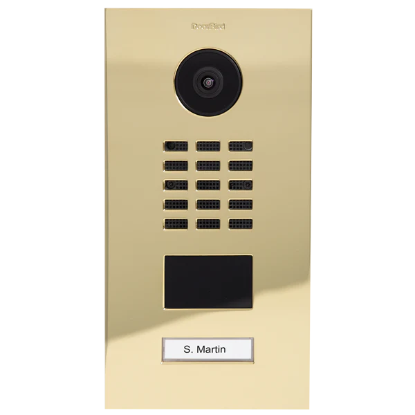 DoorBird D2101V IP Video Door Station, 1 Call Button in Brass
