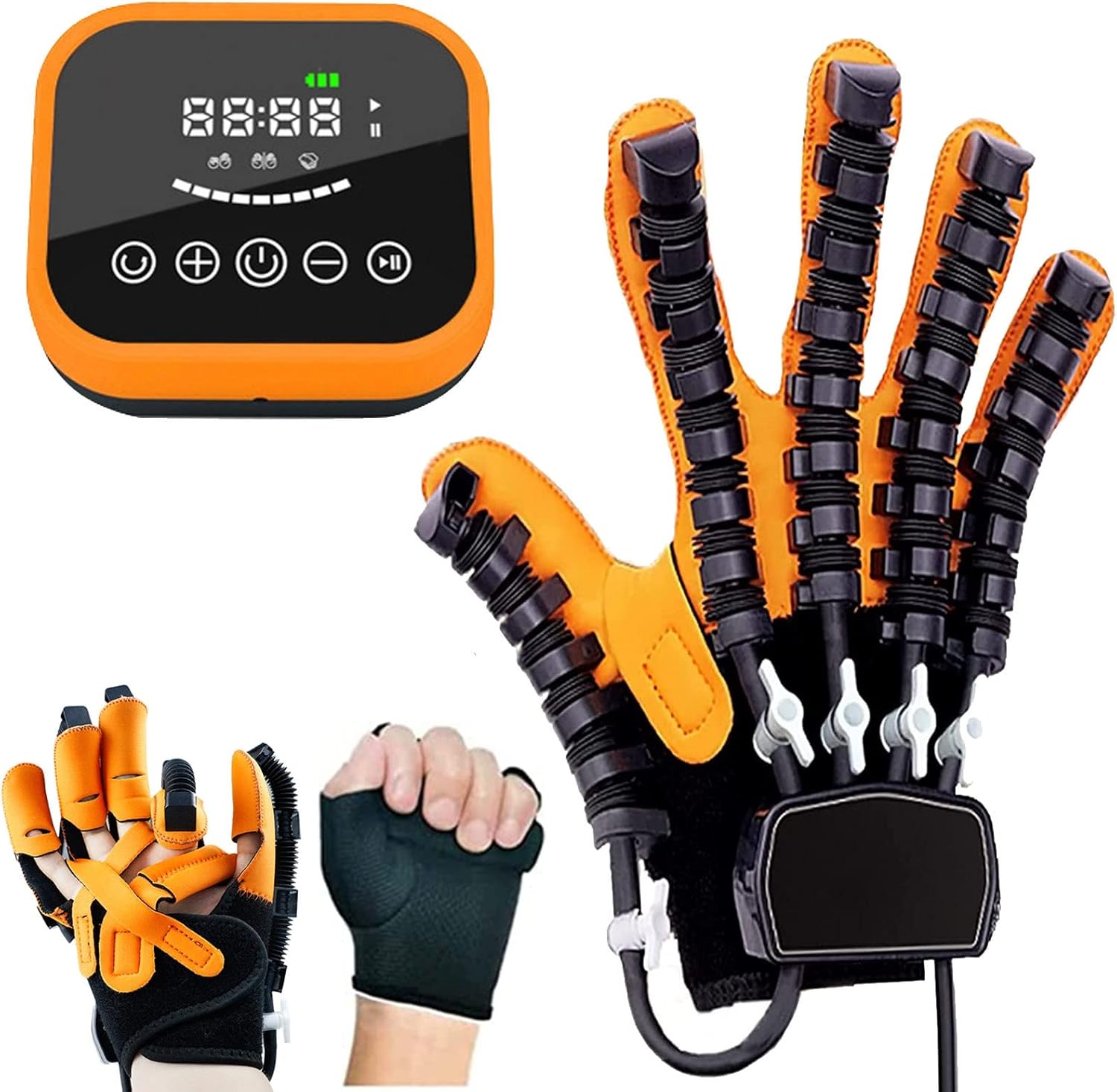 Rehabilitation Robot Gloves Finger and Hand Function Straightening Brace Guard Hand Training Splint for Arthritis Stroke Hemiplegia (Color : Right Hand, Size : Small)