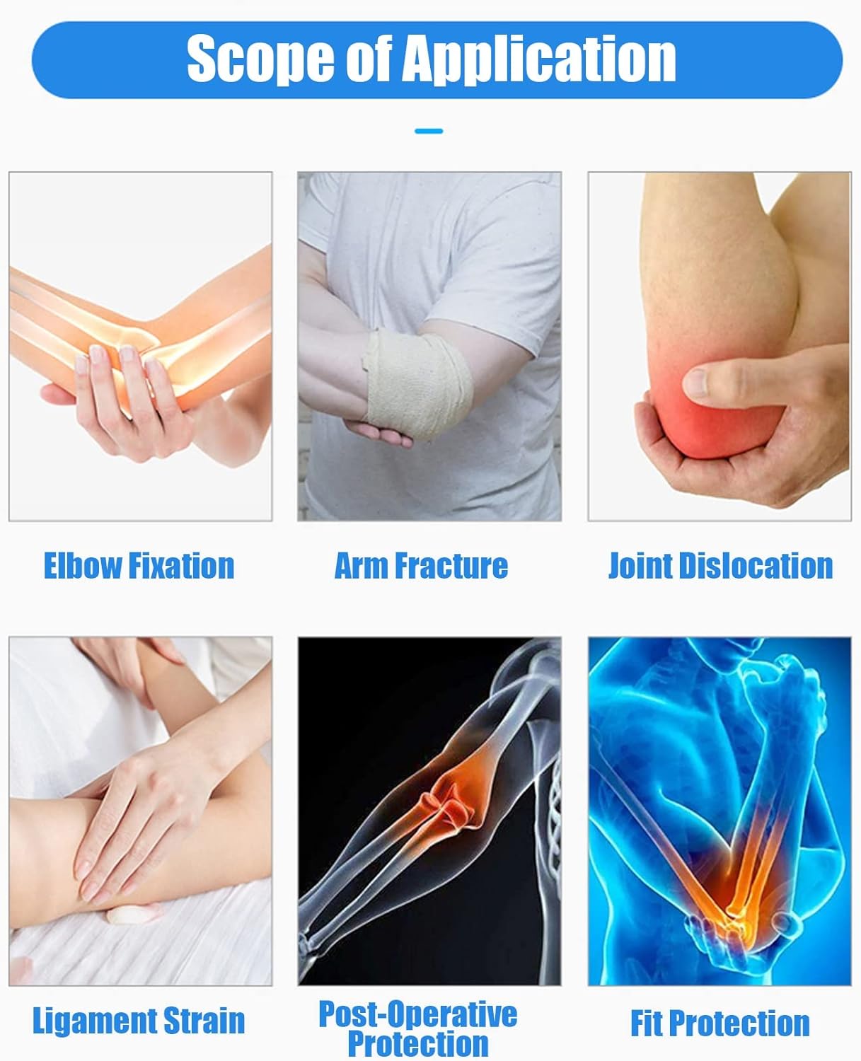 Adjustable Hinged Elbow Brace, Adjustable Post Op Elbow Brace with Strap for Support Post Op Injury Recovery for Left Right Arm (Color : Black, Size : Right Arm)