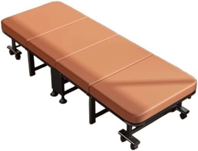 Foldable Latex Pad Bed - Portable Lounge Chair for Home, Office & Hospital Care (Black, Large)