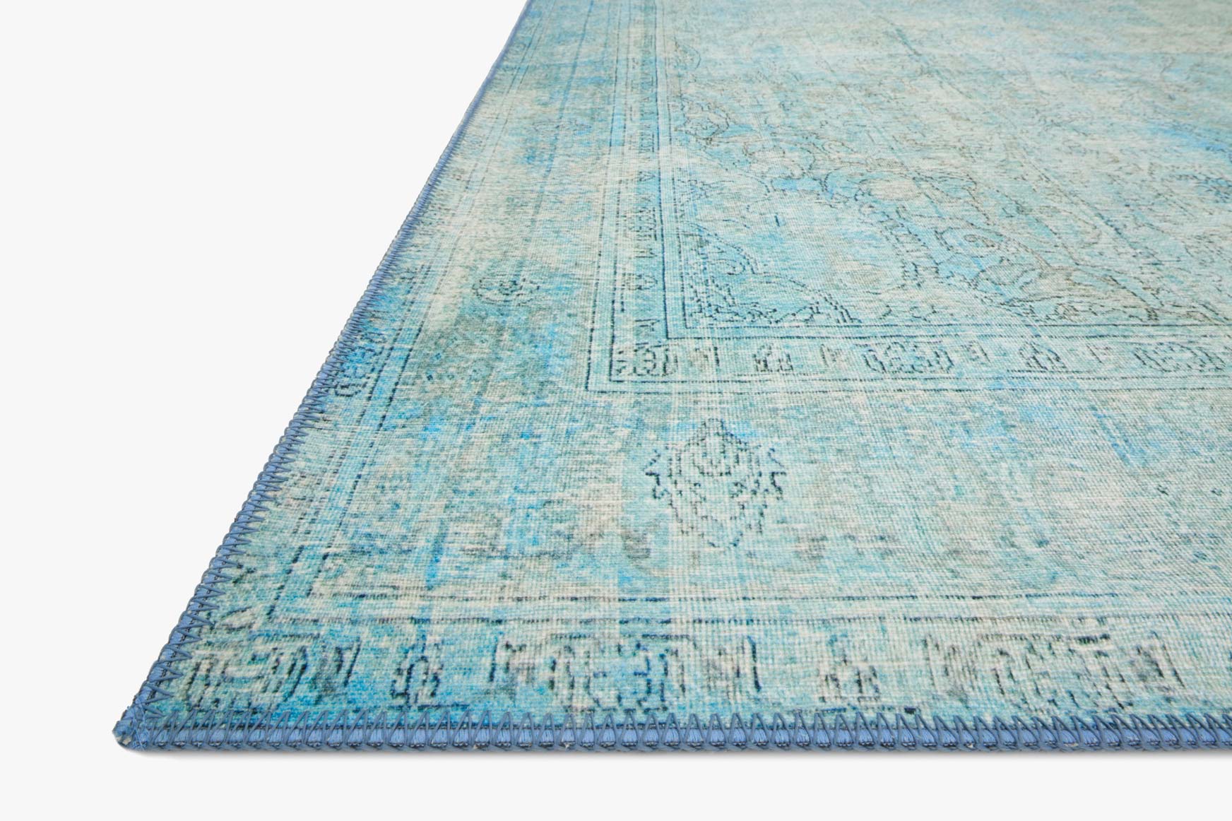Loloi II Loren Collection - Traditional Power Loomed Rug in Aqua (LQ-08)