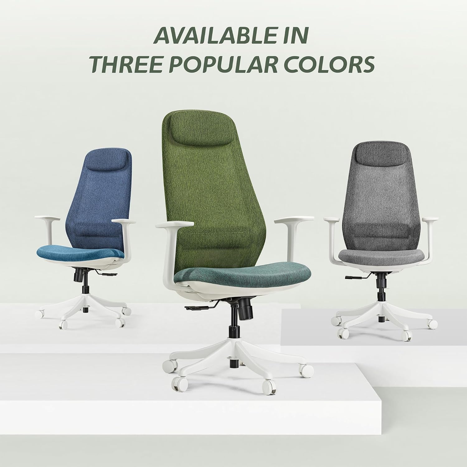 EUREKA ERGONOMIC Mesh Office Chair Green, Ergonomic Office Desk Chair with Adjustable Headrest, Comfy Home Desk Chair with Adjustable Lumbar Support, High Back Office Chair with Arms and Wheels