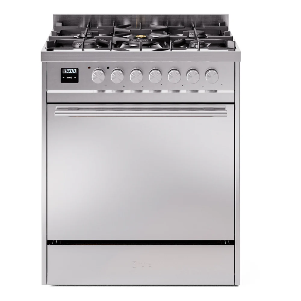 ILVE Professional Plus II 30-Inch Dual Fuel Range with Solid Door in Stainless Steel (UP30QMPSS)