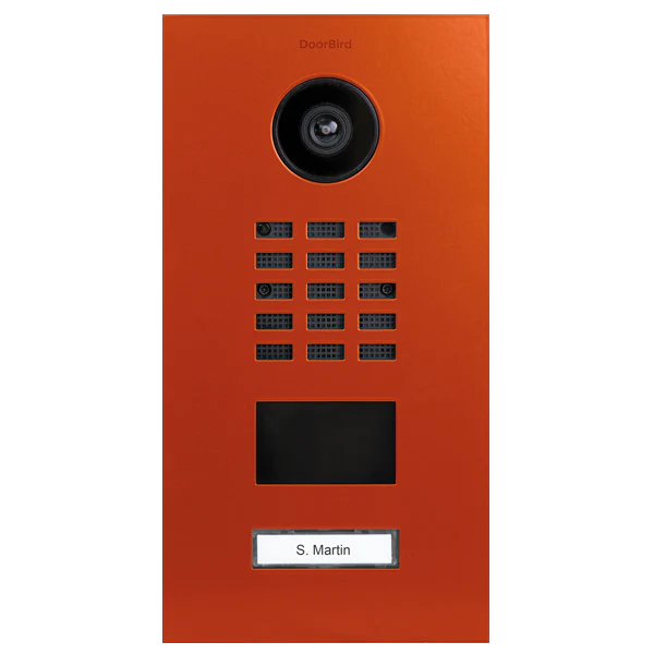 DoorBird D2101V IP Video Door Station, 1 Call Button in Pure Orange, RAL 2004