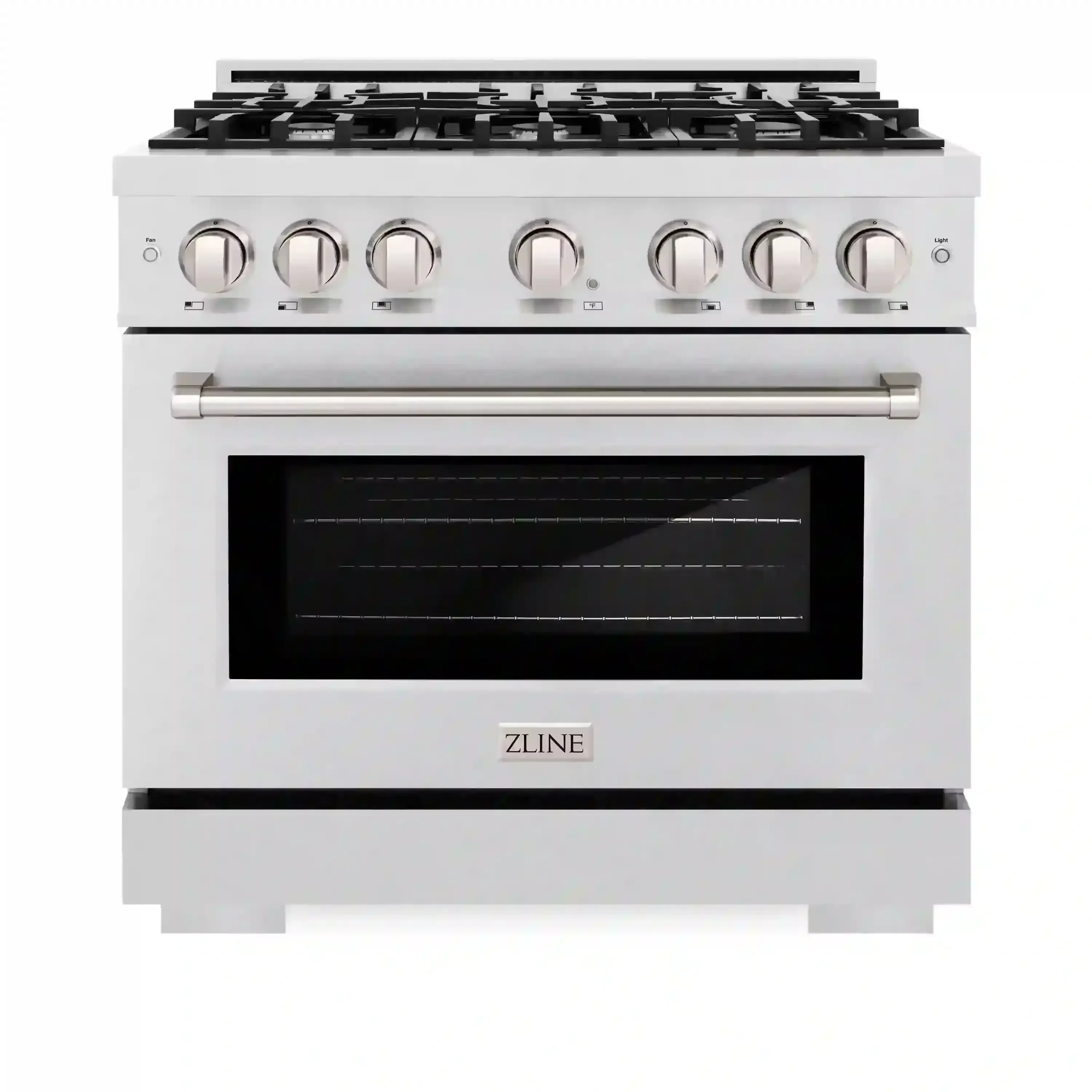 ZLINE 36-Inch Select Series Gas Range with 6 Burner Cooktop and 5.2 cu. ft.  Gas Convection Gas Oven in Satin Stainless Steel (HGRS-36)