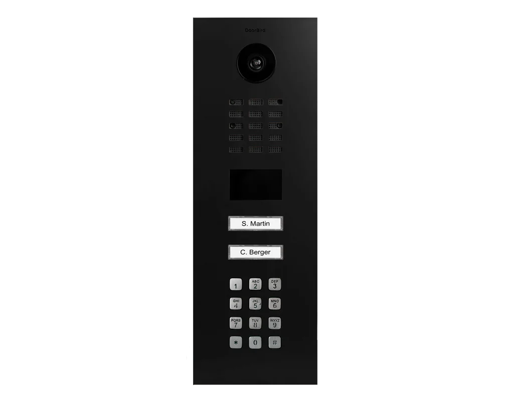 DoorBird D2102KV IP Video Door Station, 2 Call Button in Graphite Black