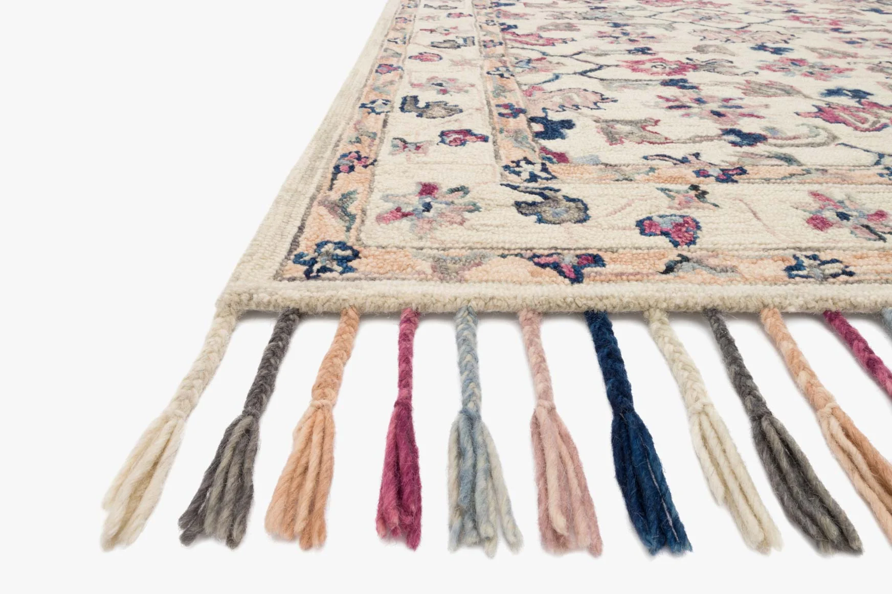 Loloi II Elka Collection - Transitional Hooked Rug in Ivory (ELK-02)