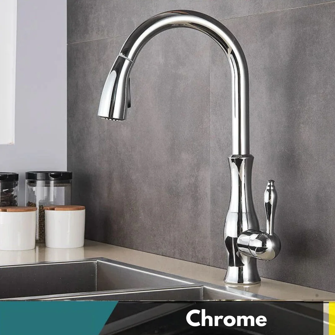 Modern Brass Pull-Out Kitchen Faucet
