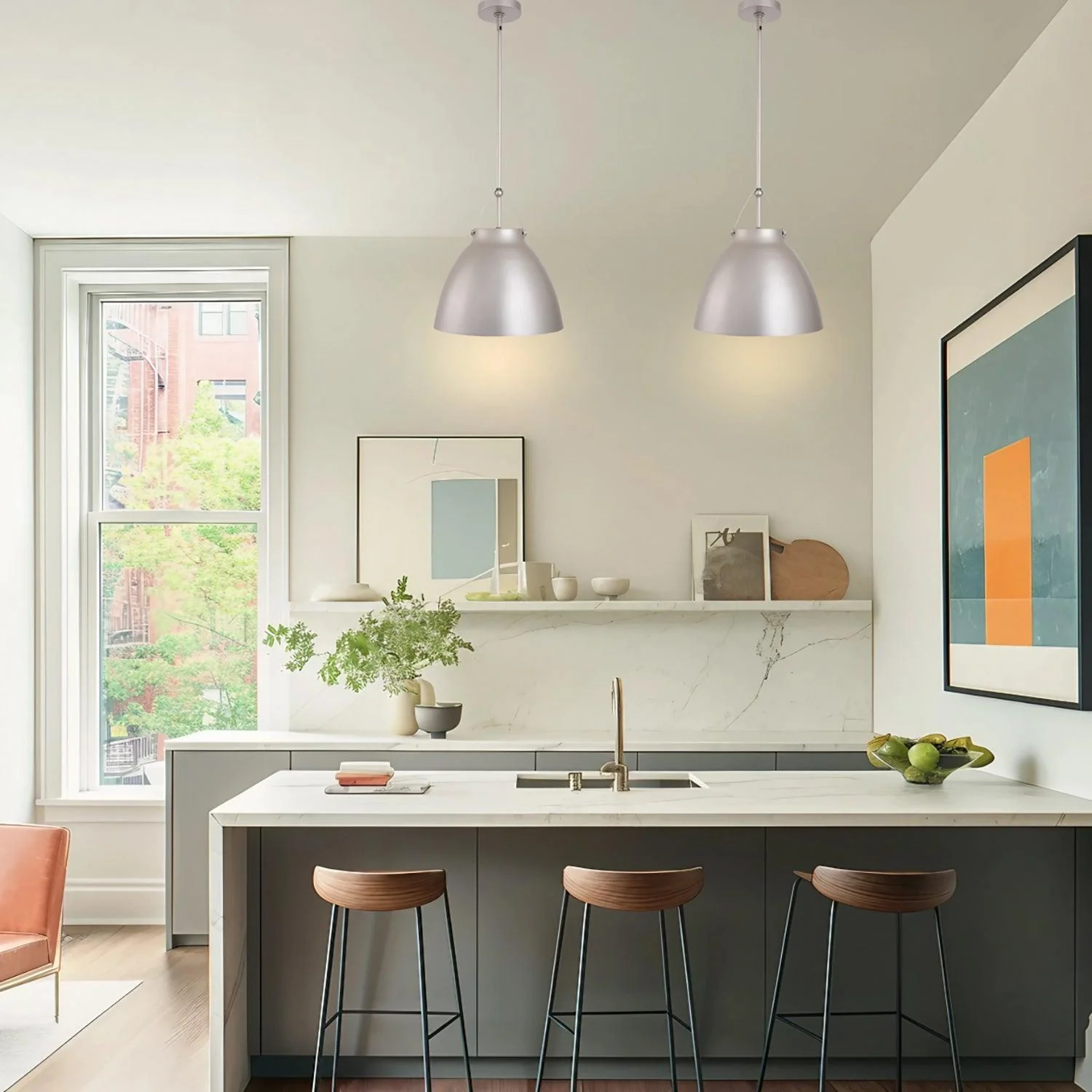 Parrot Uncle Modern 1-Light Metal Dimmable Island Pendant Light