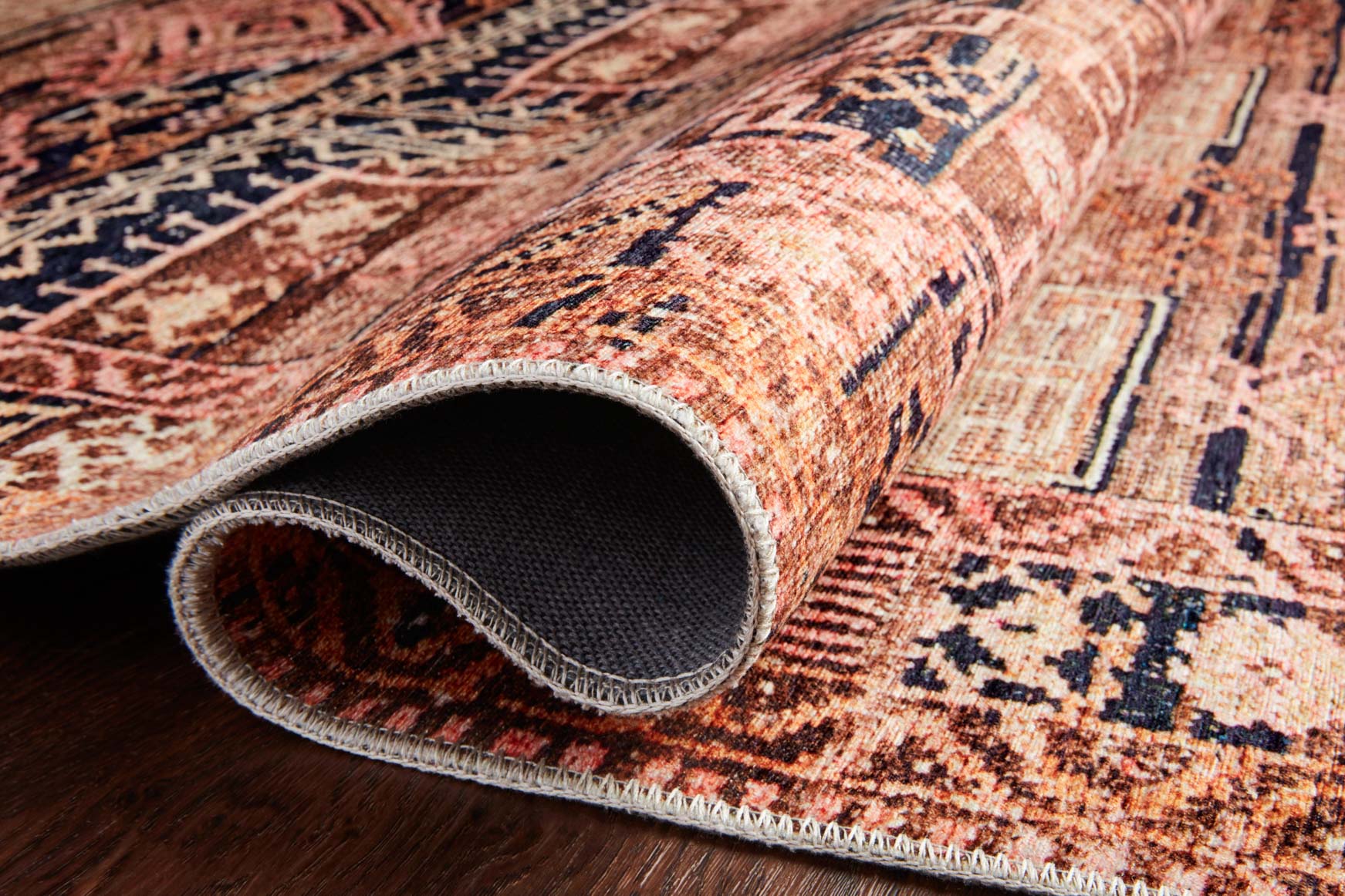 Loloi II Layla Collection - Traditional Power Loomed Rug in Mocha & Blush (LAY-14)