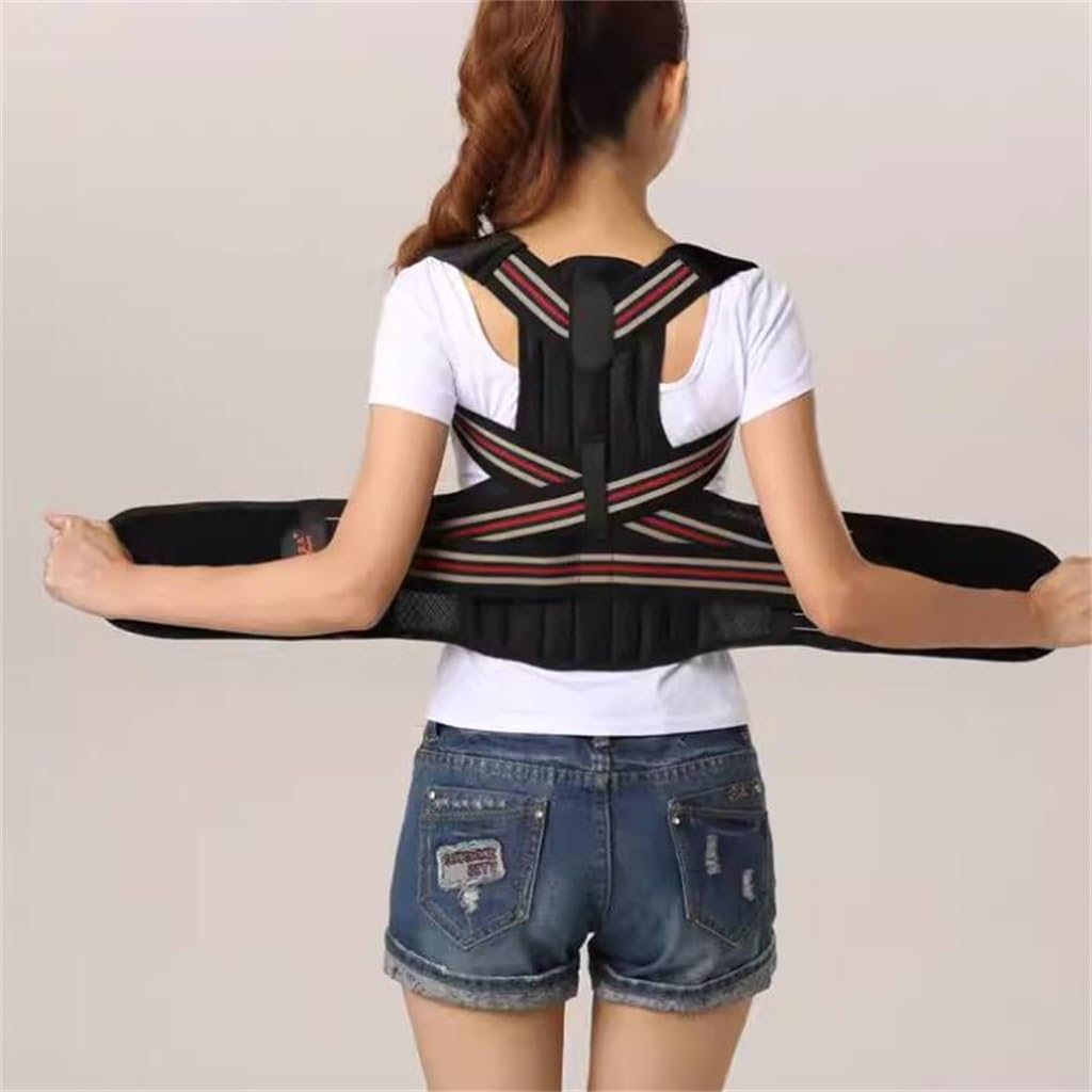 JSEIAJB D5 four keel hunchback correction with hard support correction with straight back hunchback correction device(X-Large)