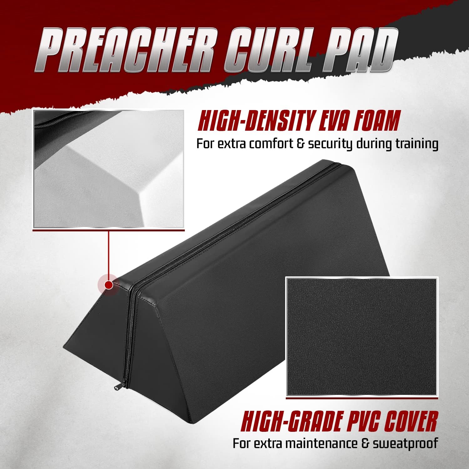 Yes4All Foam - Preacher Curl Pad, Simple Version of Preacher Curl Weight Bench for Arms, Biceps and Triceps, Space-Savin