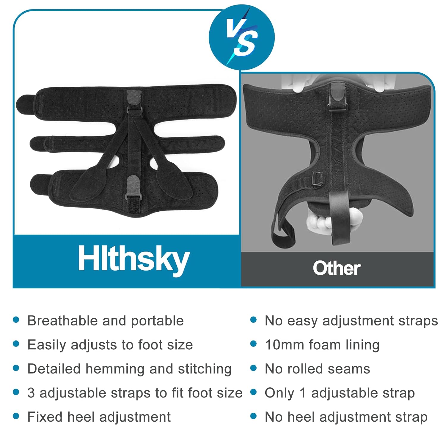 Plantar Fasciitis Night Splint,Upgraded Plantar Fasciitis Relief Brace,Achilles Tendonitis Brace and Drop Foot Brace,Night Splint for Plantar Fasciitis Women&Men