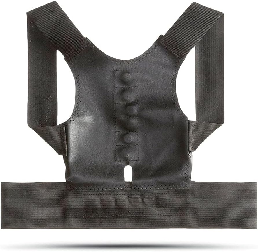 Adjustable Posture Corrector Back Brace Belt Straightener Correction Corset Spine Shoulder Lumbar Support for Men,Black-L,Black-X