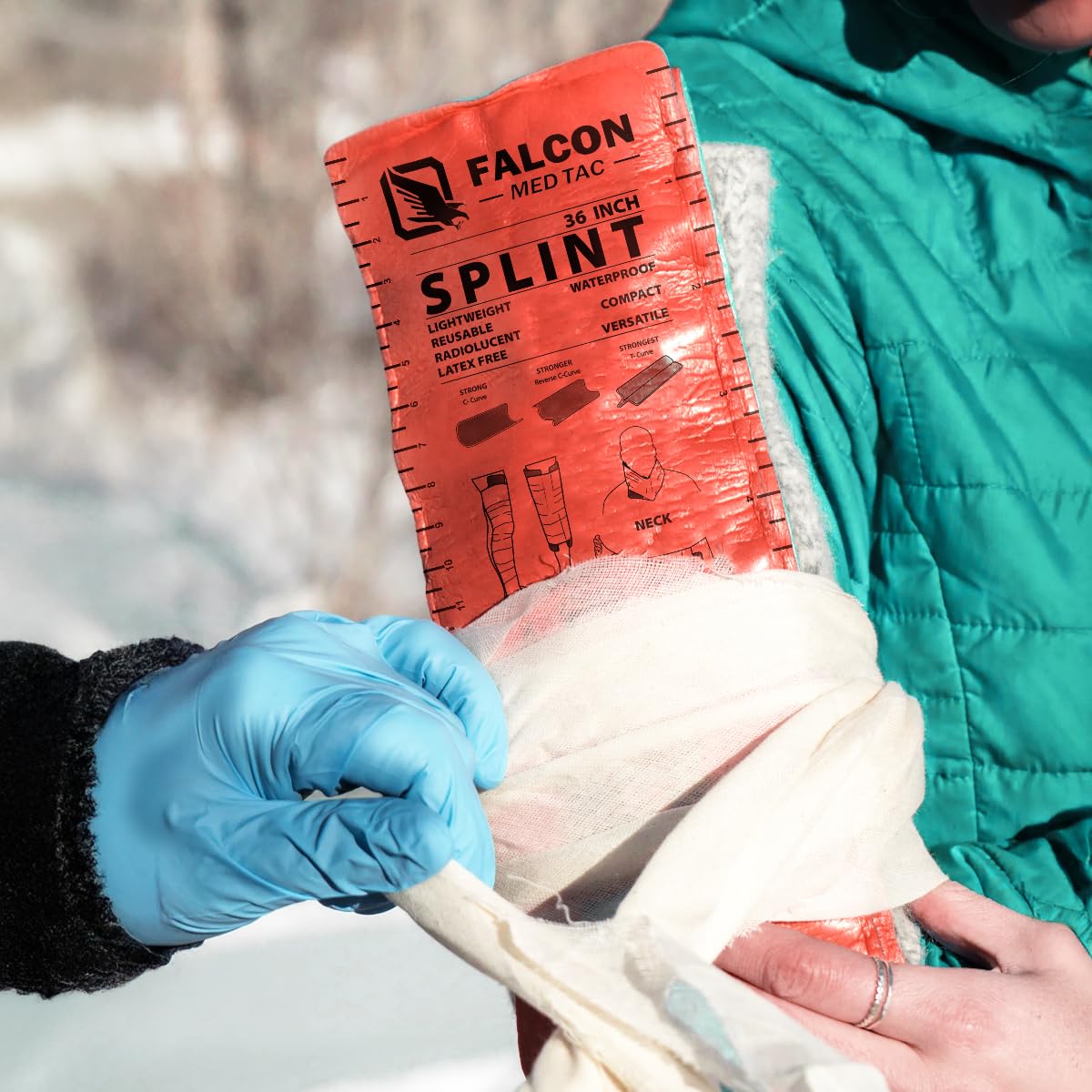 36 Inch First Aid Splint Roll Pack - Waterproof Reusable Lightweight Combat Field Splint For Bone Fracture (12 Pack)