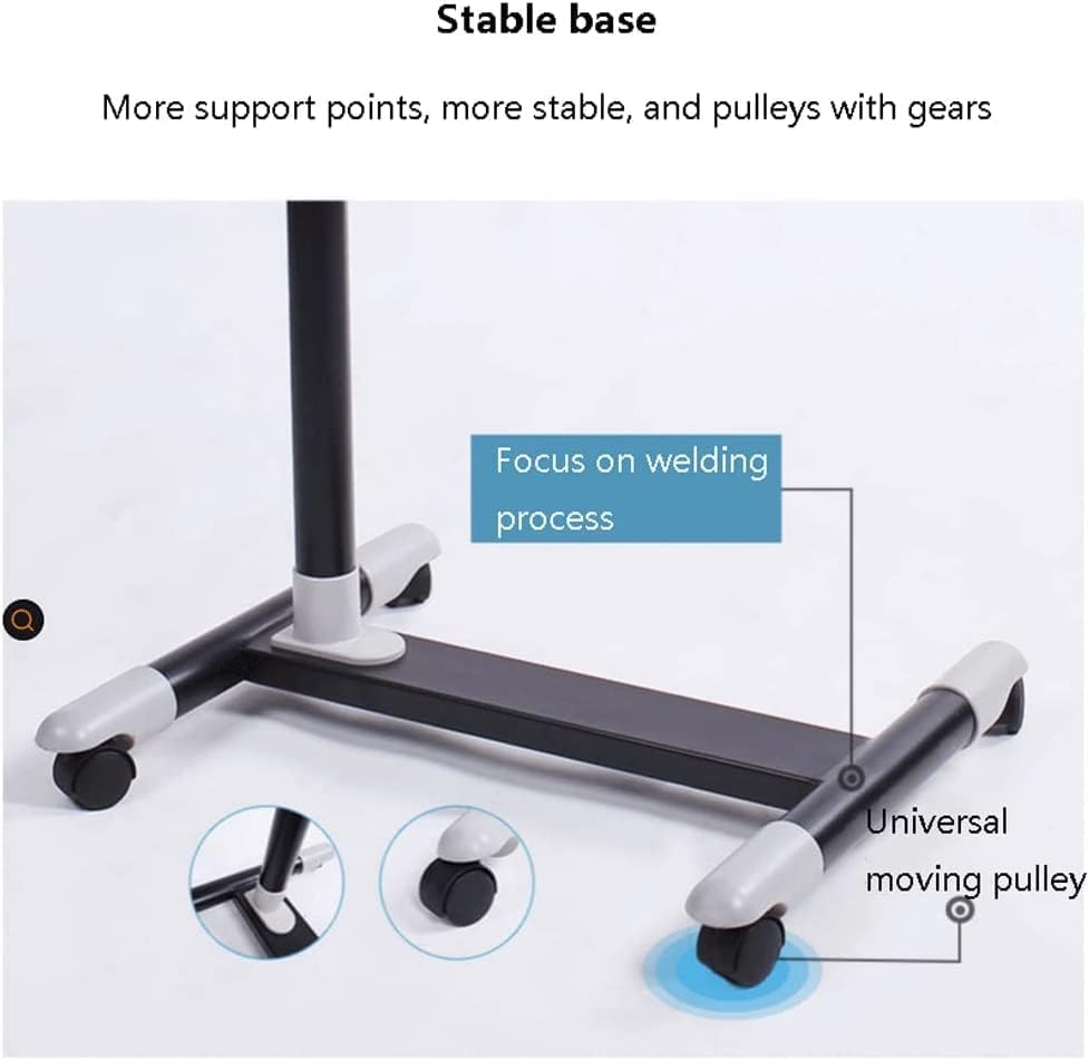Overbed Table Medical Height Adjustable Overbed Bedside Table with Wheels Rolling Laptop Desk Great for Hospital Use or at Home as Bed Tray Lightweight,A-23.6 * 24in