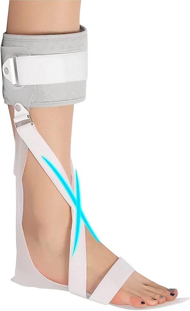 Drop Foot Brace Orthosis, Adjustable Dorsiflexion Assis Foot Support Stabilizer for Men & Women Stroke, Trimmable Lightweight Polyethylene