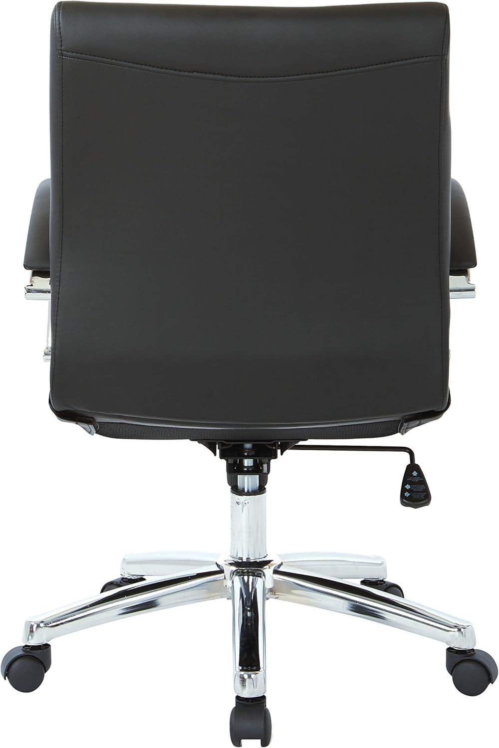 Office Star FL Series Executive Faux Leather Adjustable Office Chair with Built-in Lumbar Support, Low-Back, Black