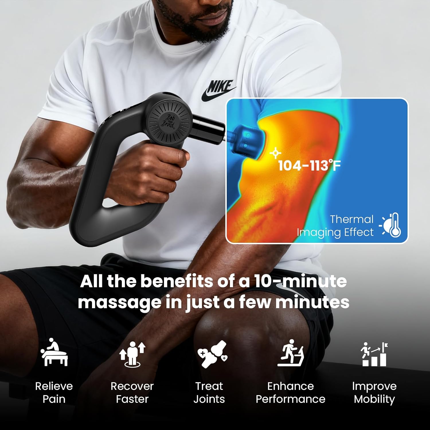 BOB AND BRAD D6 Pro Max+ Massage Gun with Heat and Cold, Powerful Deep Tissue Percussion Massager with 16mm Amplitude, FSA Eligible & HSA Approved Professional Muscle Massager Gun for Athletes