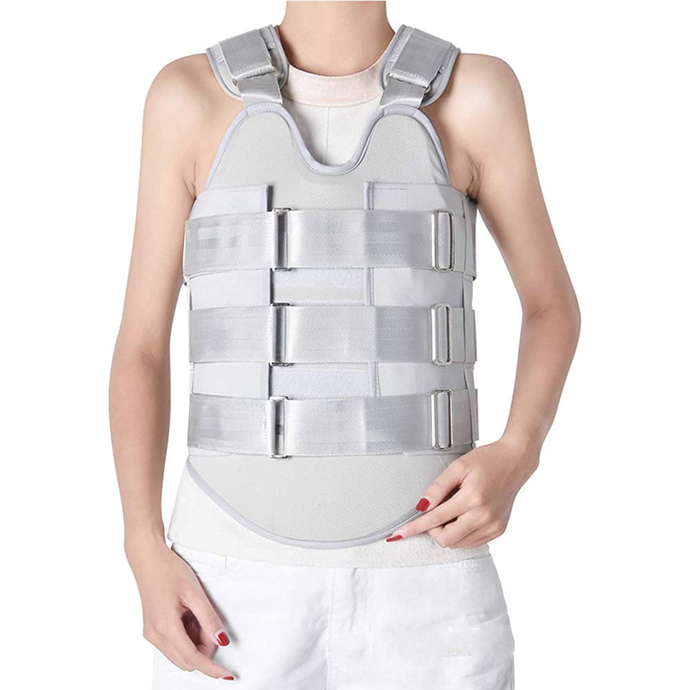 Thoracic Back Spine Brace, Lumbar Spine Orthosis, Adjustable Cervical Thoracic Orthosis Thoracolumbar Fixation Brace (Silver-Medium