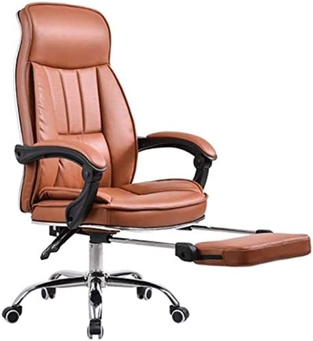 High-Back Leather Executive Swivel Adjustable Swivel Office Desk Chair with Armrests Lumbar Support Desk Ergonomic Chair Boss Chair Computer Chair Leather Chair Home Swivel,Pedal