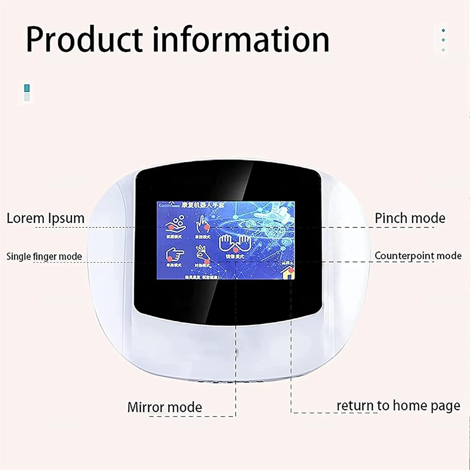 Stroke Hand Splint Assistive Gloves Hand Dysfunction Patient Training Device with Single Finger Training and Mirror Mode,Left-M