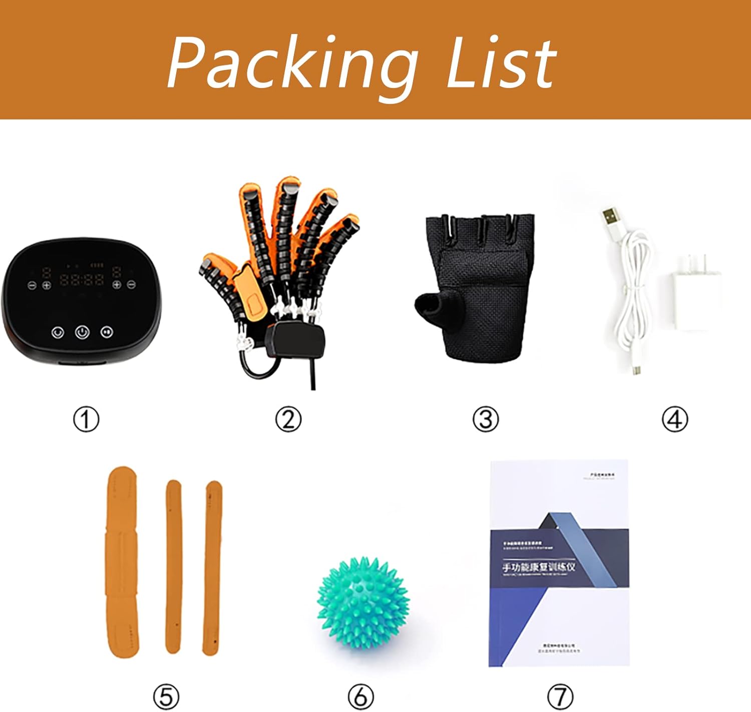 Finger Rehabilitation Robot Gloves, Upgrade Self-Training Finger Rehabilitation Device Functional Hand Splint, for Increasing Hand Strength(Size:M Code,Color:Left Hand)