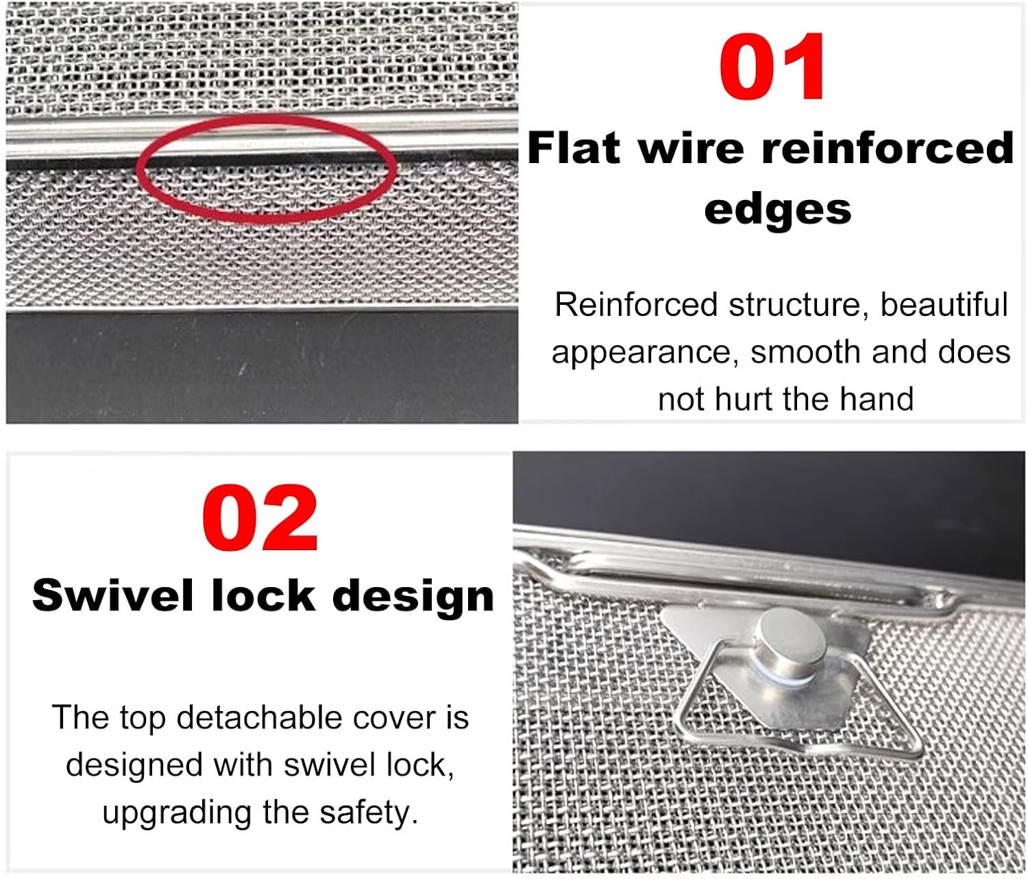 304 Stainless Steel Separate Lid Surgical Instrument Sterilization Basket, 0.16 Inch Mesh for Surgical Medical Dental Instruments(19.7in*11.8in*2.8in)