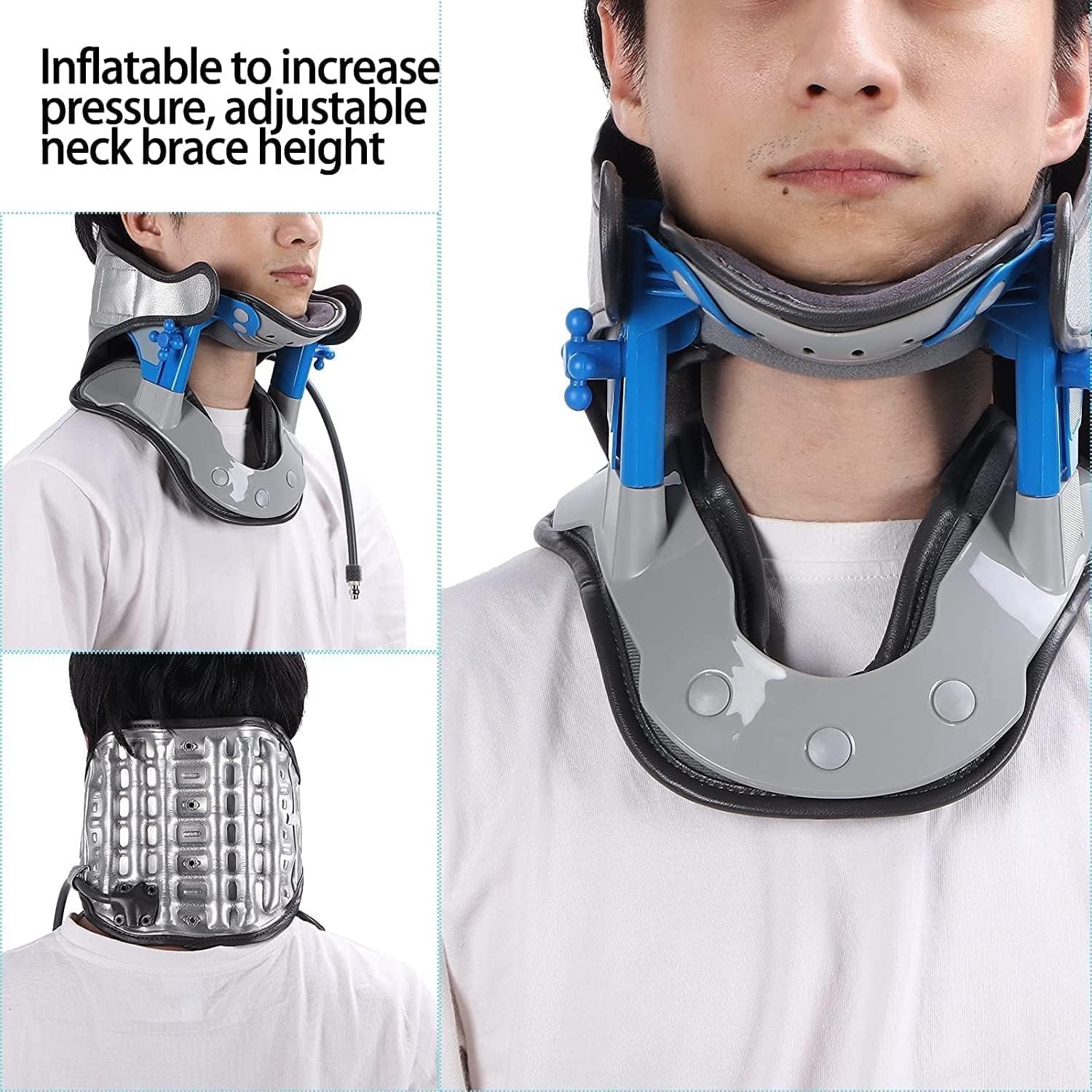 TIST Inflatable Adjustable Cervical Neck Collar Soft Neck Stretcher Neck Support Neck Stretching Cervical Collar Machine for Neck Pain Relief&