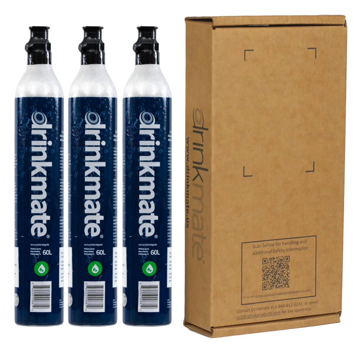 Drinkmate CO2 Refill Carbonator Cylinders 60L 14.5 oz- 3 Pack (14Z-00-03)