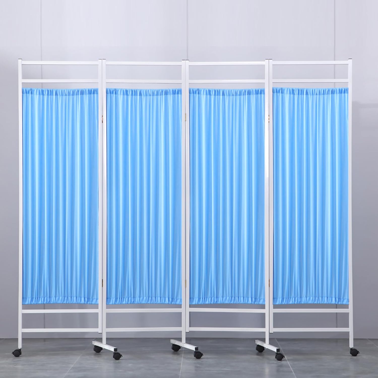 saun 6 ft Tall Rolling Medical Privacy Screen on Wheels,Folding Portable Room Divider,Temporary Partition Wall Panels for Office,Beauty Salon,Hospital,Clinic,Massage Room (3-8Panel) (Four)